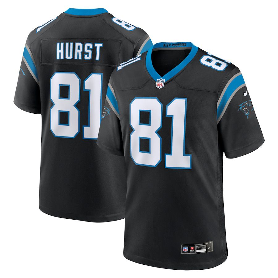 Men Carolina Panthers 81 Hayden Hurst Nike Black Team Game NFL Jersey